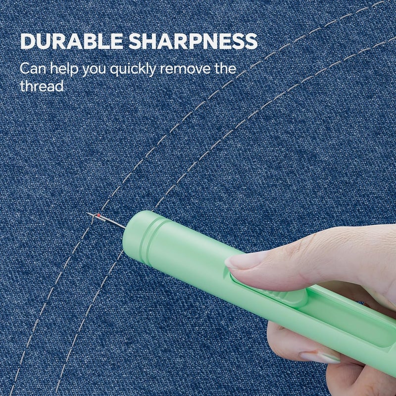 QinYj 2 in 1 Automatic Needle Threaders Seam Ripper Sewing Tools Family Life Sewing Tools Seam Rippers Telescopic Safety Threading Device - Image 4